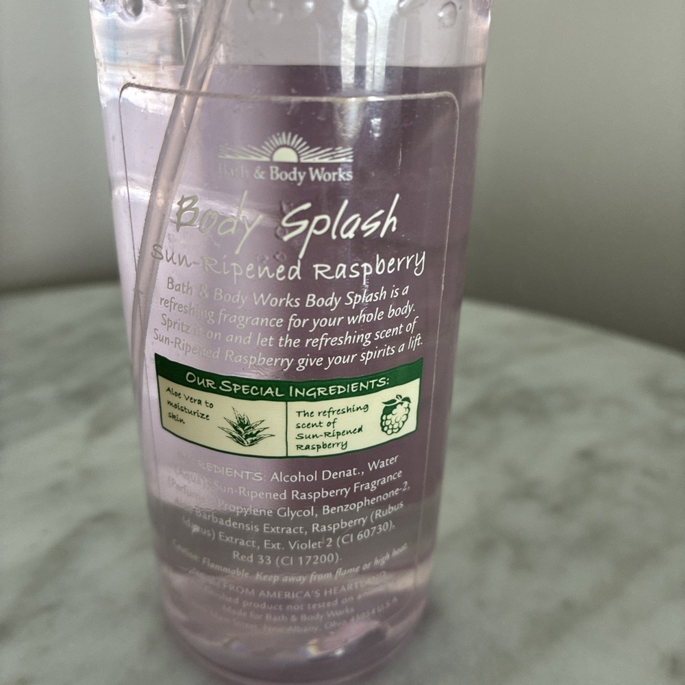 Bath & Body Works Sun Ripened Raspberry Body Splash • 8oz Special Edition - Picture 3 of 3